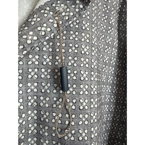 Emanuel Berg Modern 4 Flex Stretch Size XXL 18" Sport Shirt Grey Floral Pattern - Picture 8 of 8